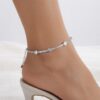SOLITAIRE SHIMMER TENNIS SILVER ANKLET