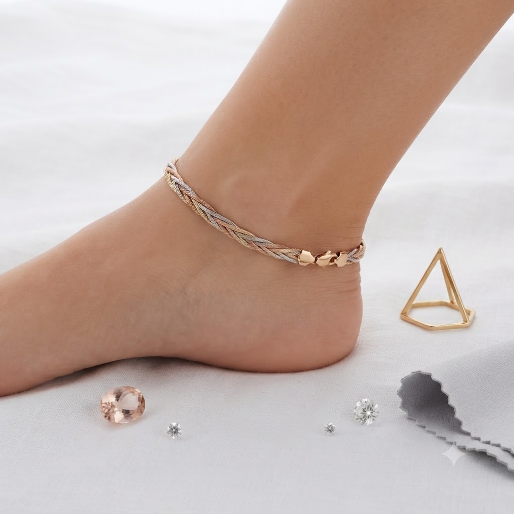 EXCLUSIVE 925 SILVER TRINITY ITALY WOMENS ANKLET - Image 2
