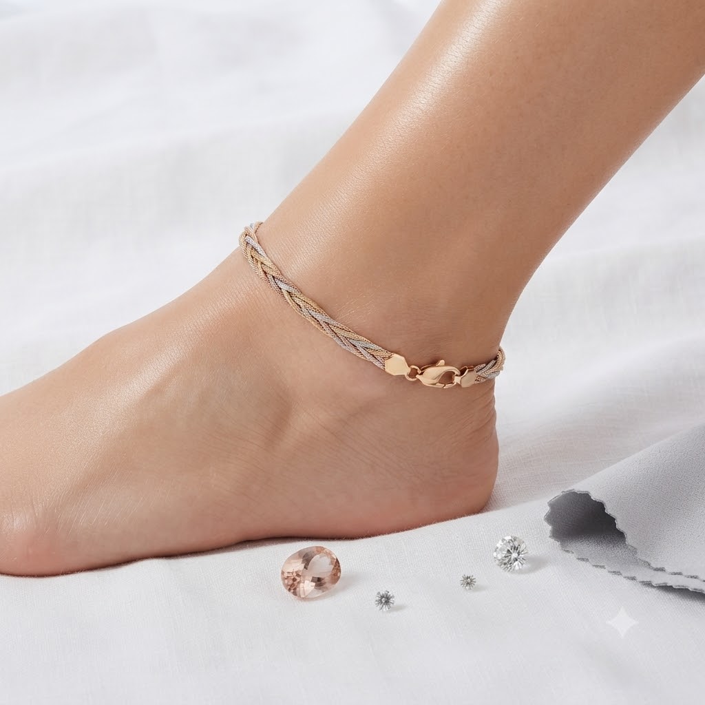 EXCLUSIVE 925 SILVER TRINITY ITALY WOMENS ANKLET