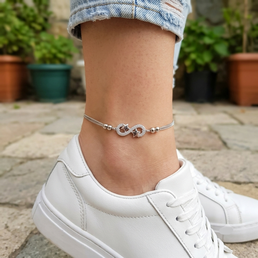 THE INFINITY STARLET SILVER ANKLET - Image 2