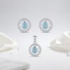 PREMIUM 925 SILVER AQUA FISH BABY PENDANT SET