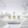 PREMIUM 925 SILVER AURA YELLOW STAR ENAMEL BABY PENDANT SET