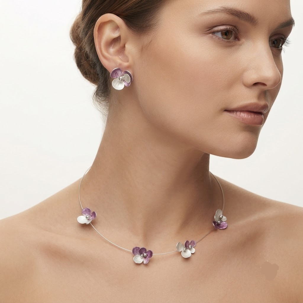 LAVENDER HAZA SILVER NECKLESS - Image 3