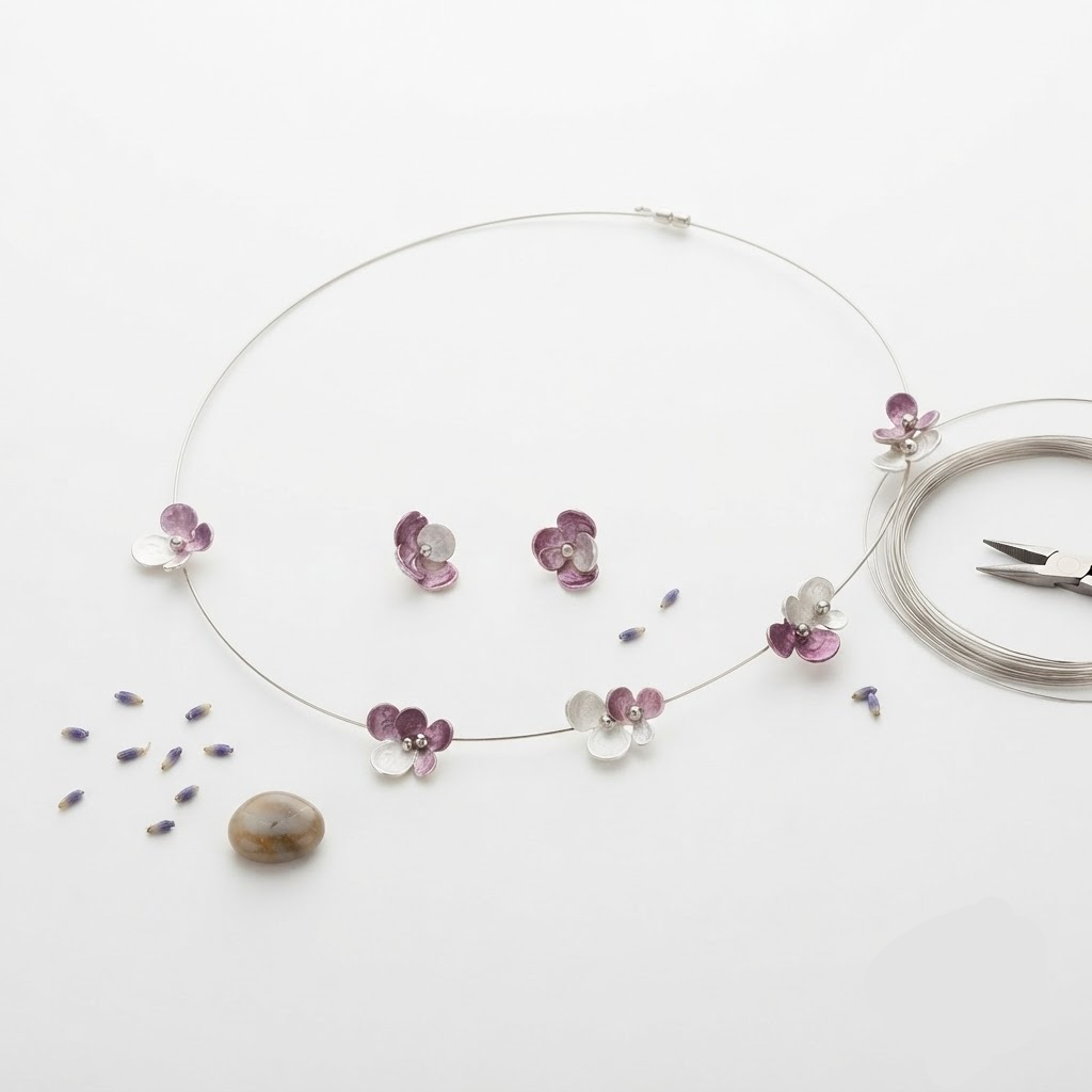 LAVENDER HAZA SILVER NECKLESS - Image 2