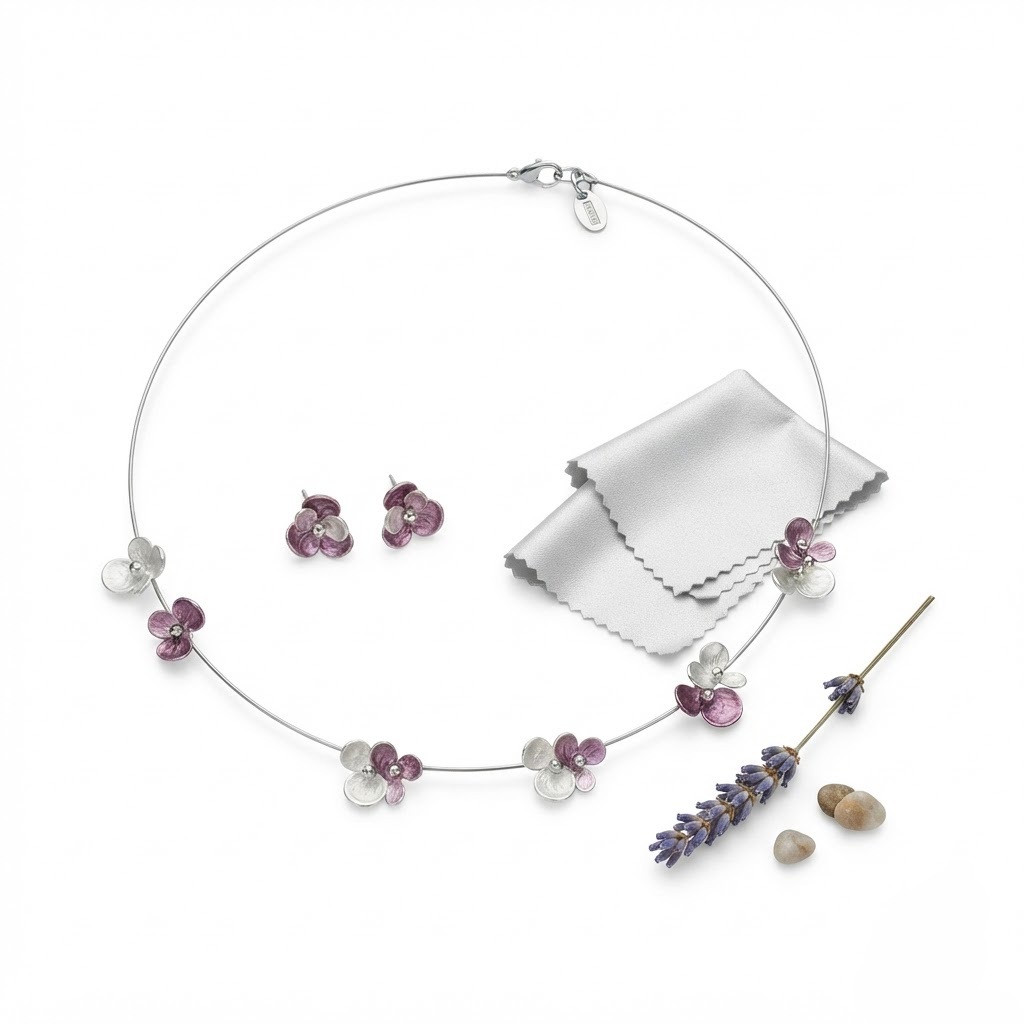 LAVENDER HAZA SILVER NECKLESS