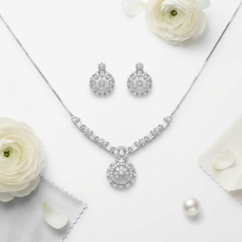 ETERNAL SPARKLE CIRCULAR SILVER NECKLESS