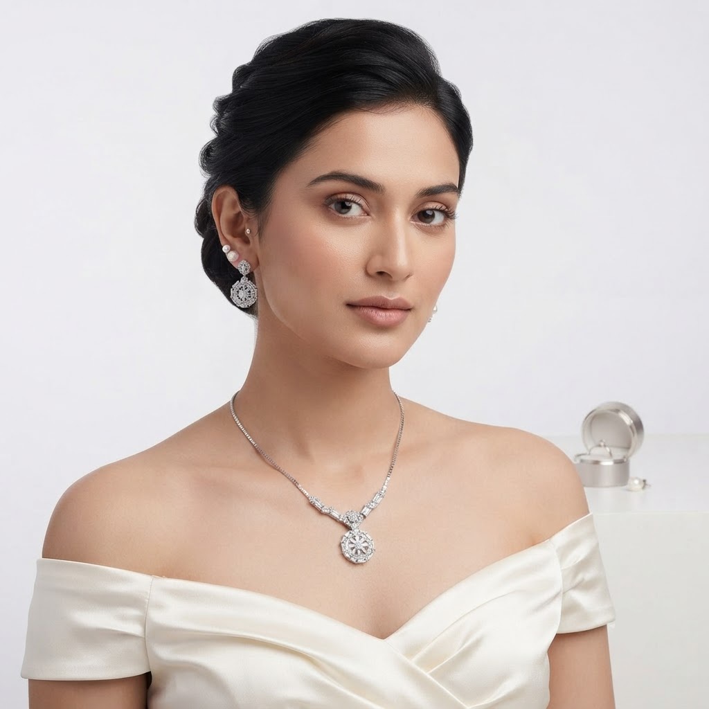 ETERNAL SPARKLE CIRCULAR SILVER NECKLESS - Image 3